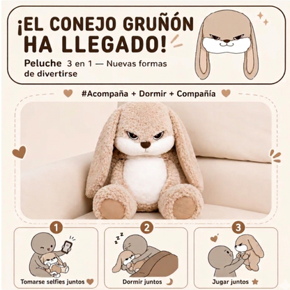 Peluche Conejito Gruñón : Tu Compañero Mas Adorable Pero Con Carácter