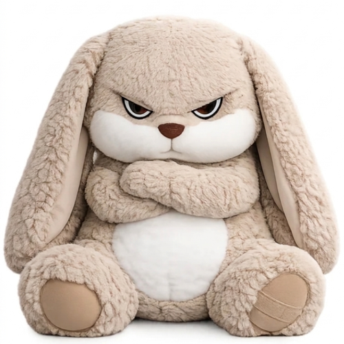 Peluche Conejito Gruñón : Tu Compañero Mas Adorable Pero Con Carácter